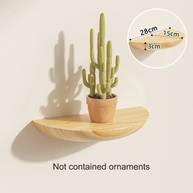 Wooden Semicircle Wall Shelves