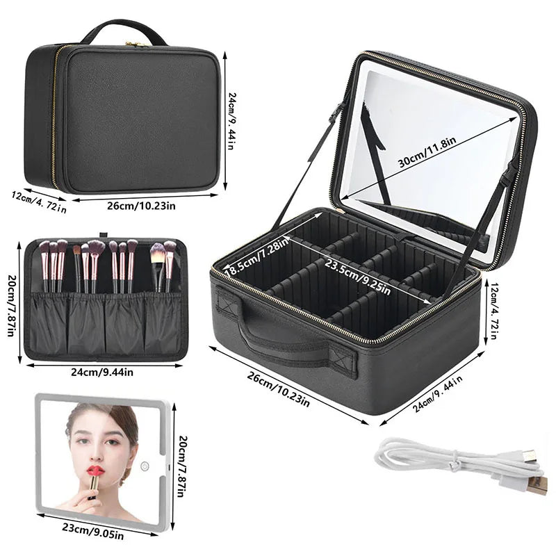 LED Cosmetic Case With Mirror