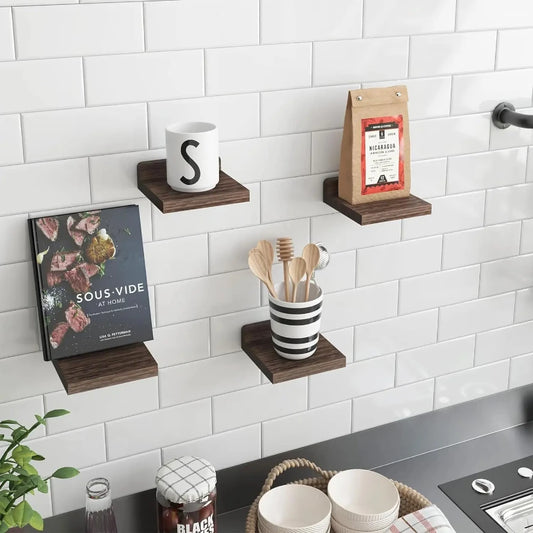 4Pack Wood Floating Shelves