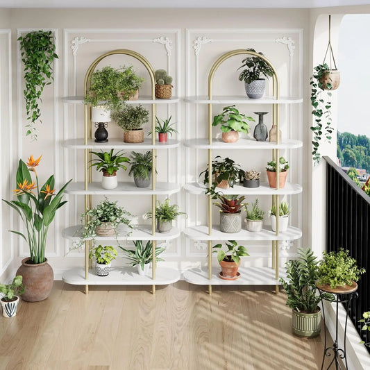 5 Tier Bookcase Arched Display Rack