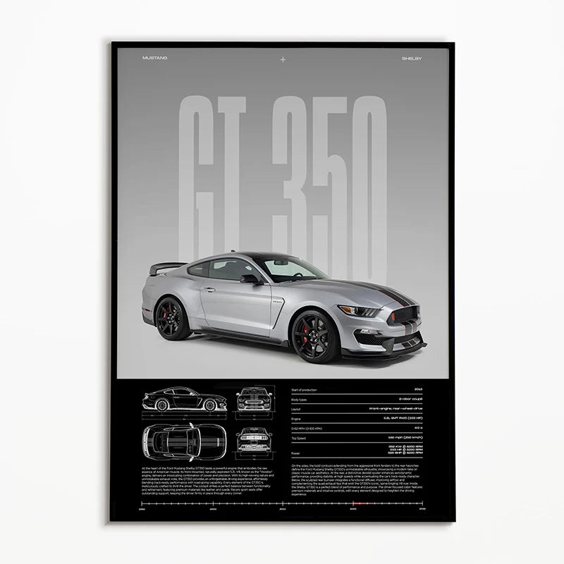 Black & White Famous Cars Posters