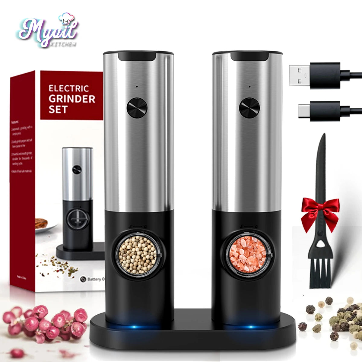 Rechargeable Salt And Pepper Set