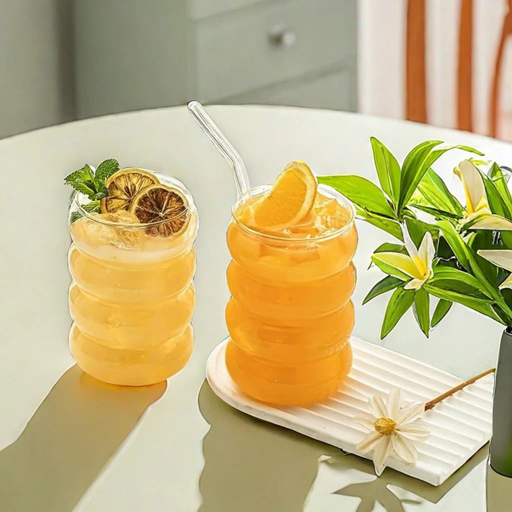 4pcs Creative Glasses With Straws