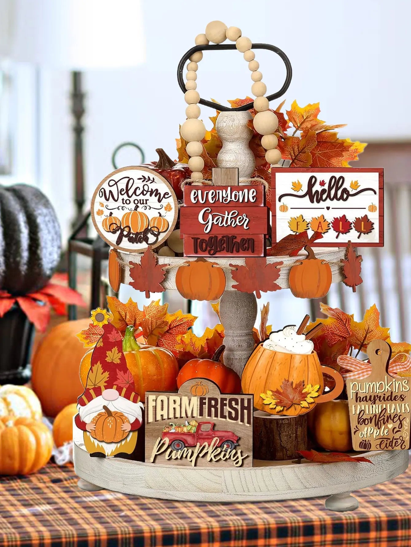 Autumn Wooden Centerpiece