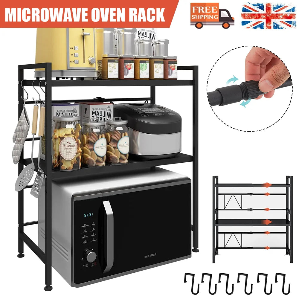 Microwave Multi-Layer Storage Shelf
