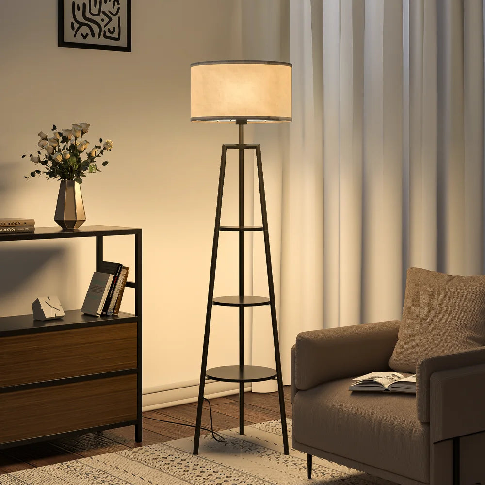 Floor Lamp with Shelves
