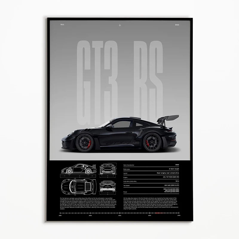 Black & White Famous Cars Posters