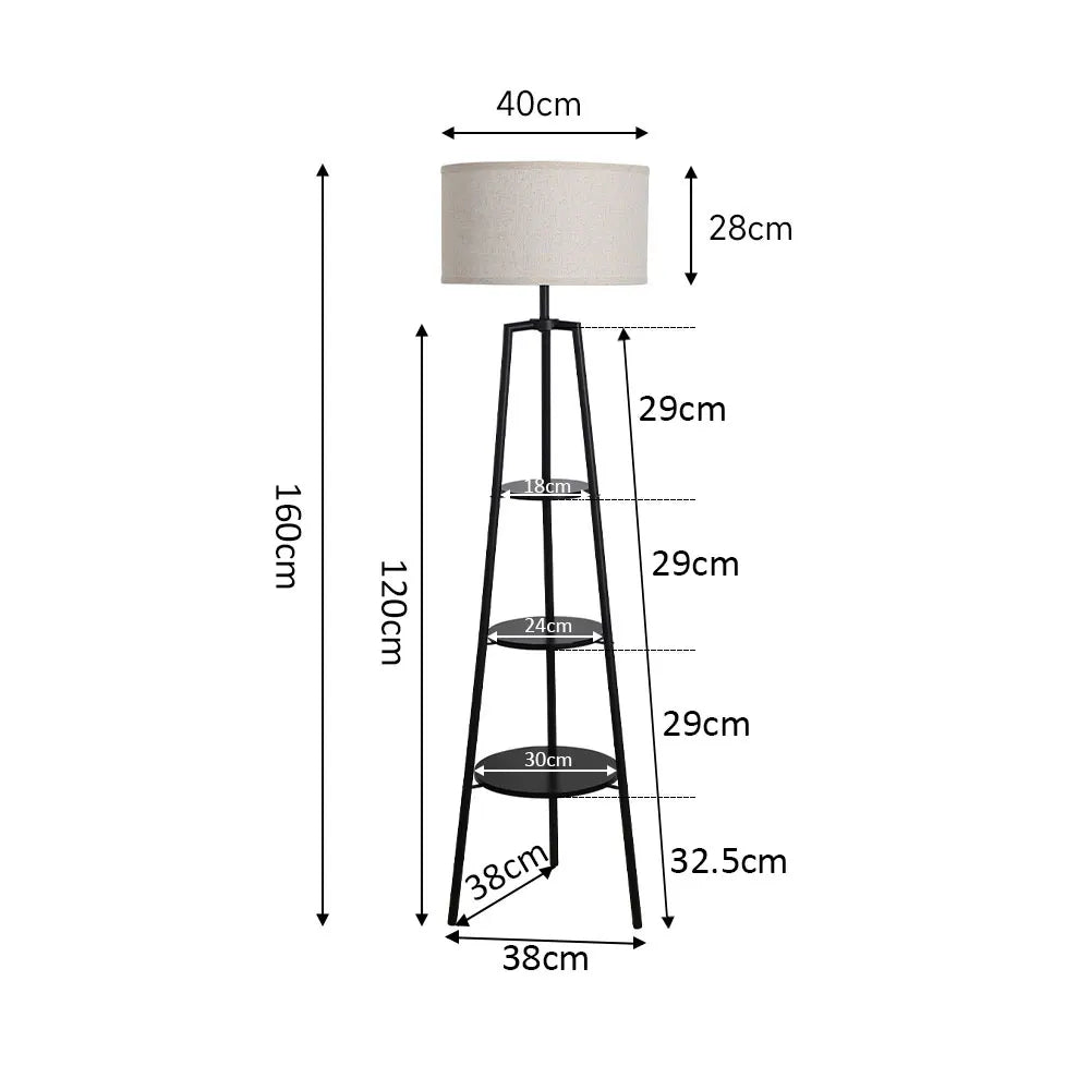 Floor Lamp with Shelves