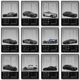 Black & White Famous Cars Posters