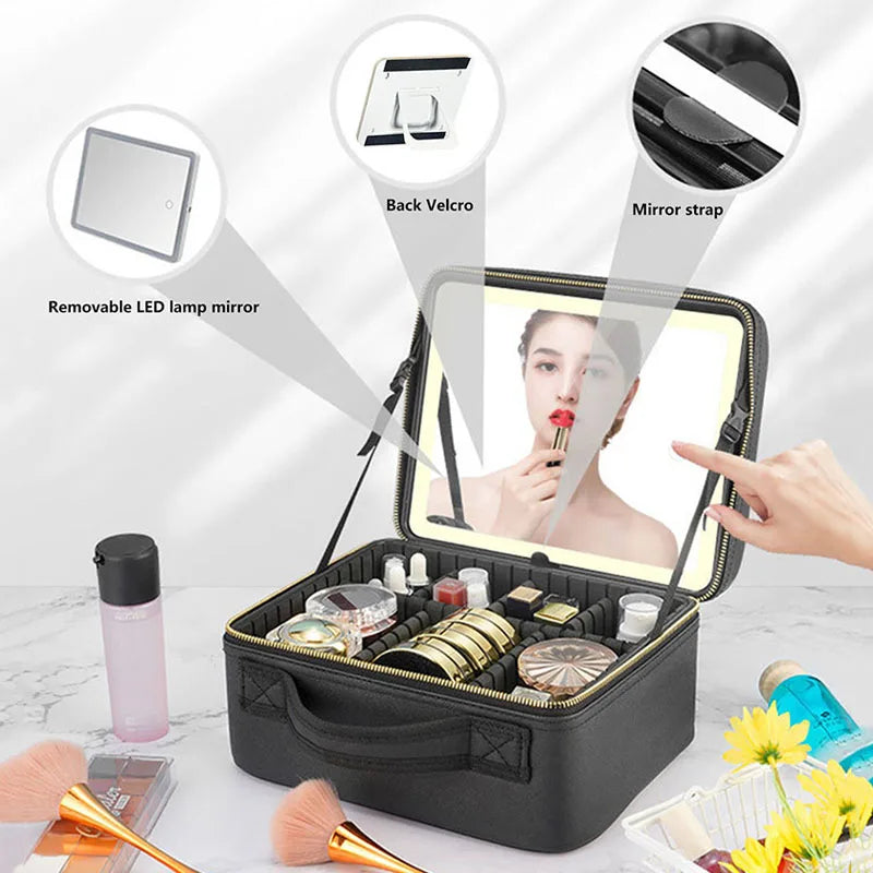 LED Cosmetic Case With Mirror