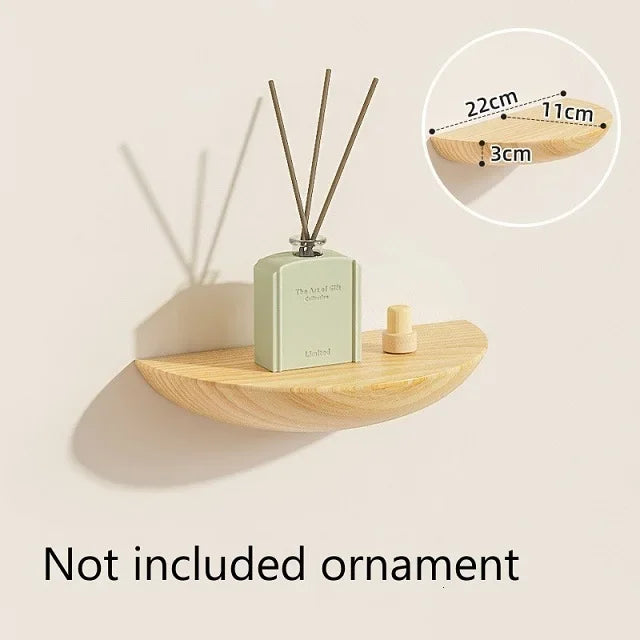 Wooden Semicircle Wall Shelves
