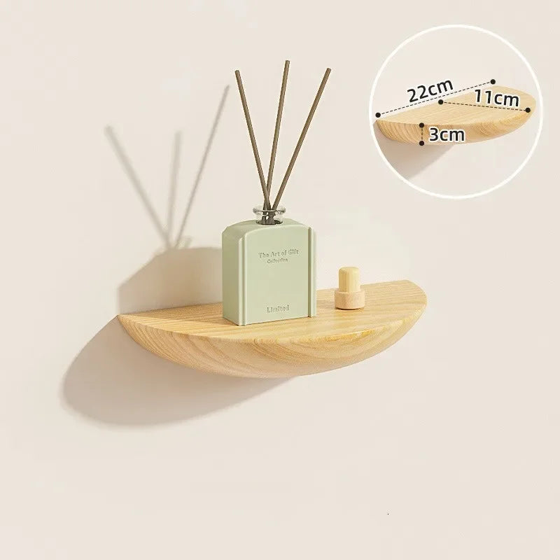 Wooden Semicircle Wall Shelves