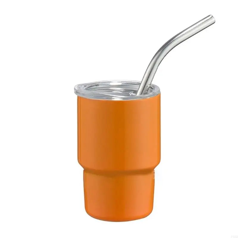 Mini Stainless Steel Travel Mug With Lid And Straw