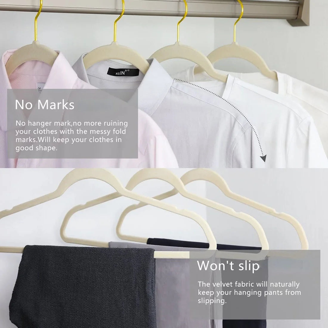 45CM Flocking Clothes Hangers