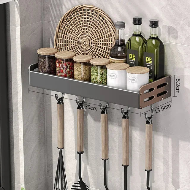 Wall-Mounted Kitchen Spice Storage Rack