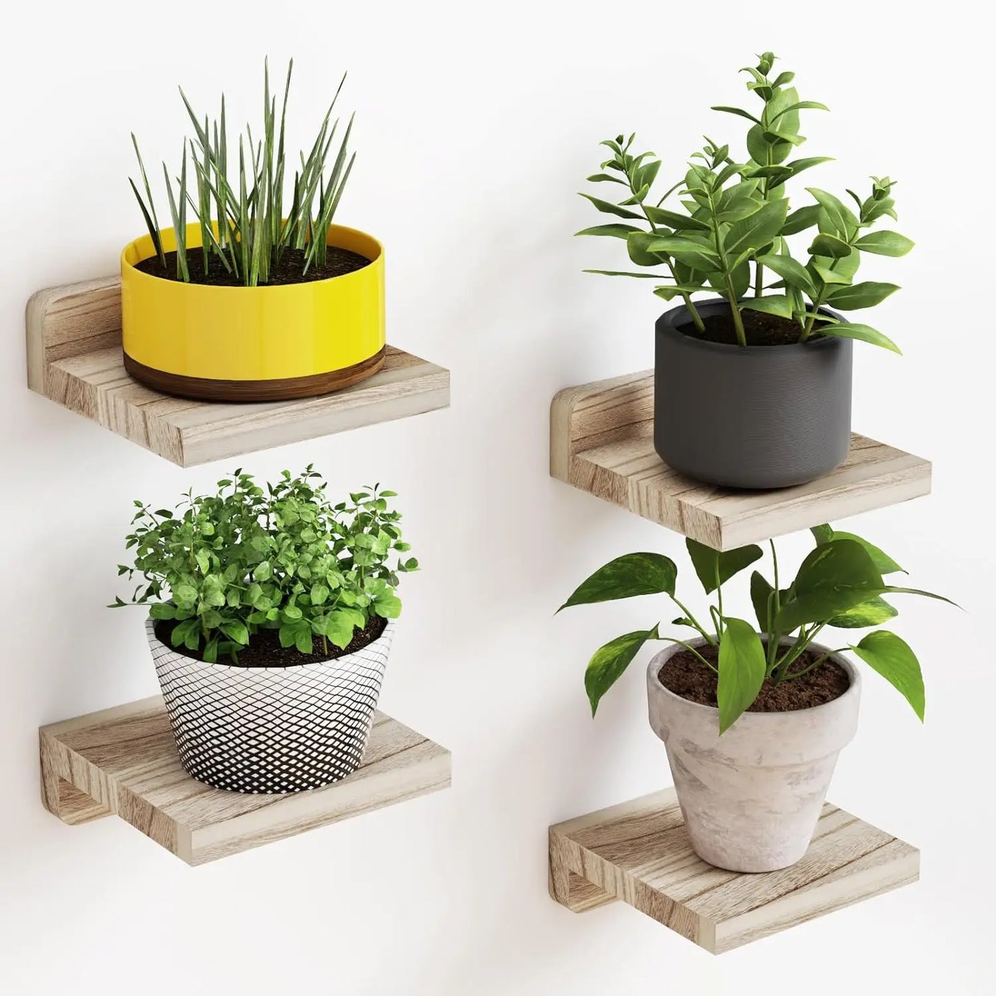 4Pack Wood Floating Shelves