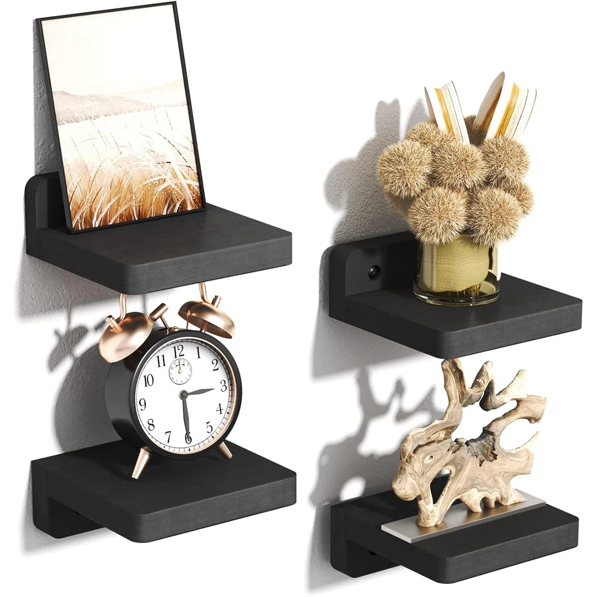 4Pack Wood Floating Shelves