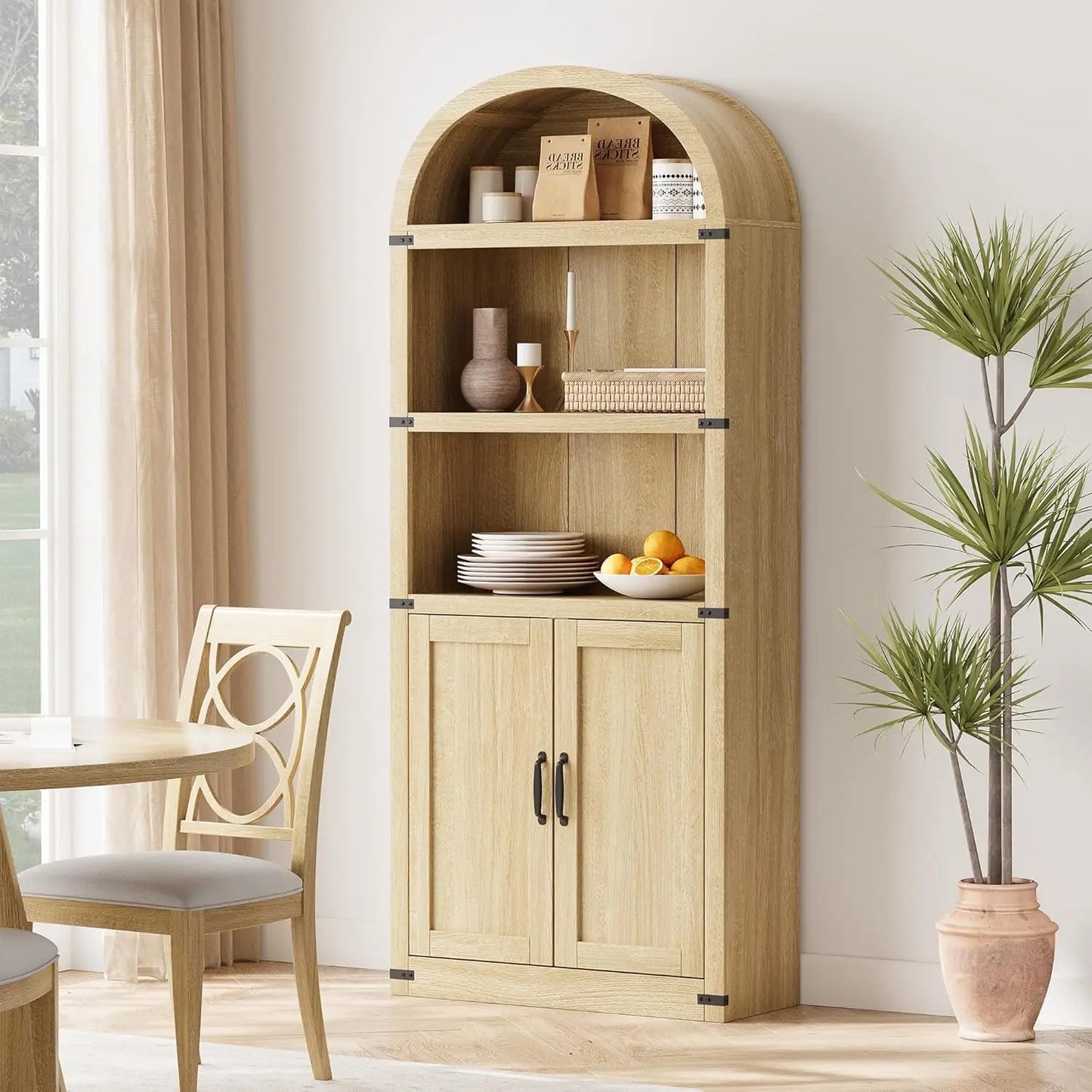 5 Shelf Arched Bookshelf