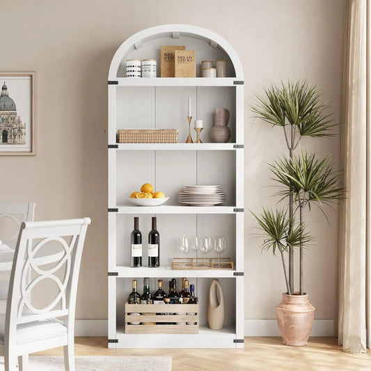 5 Shelf Arched Bookshelf