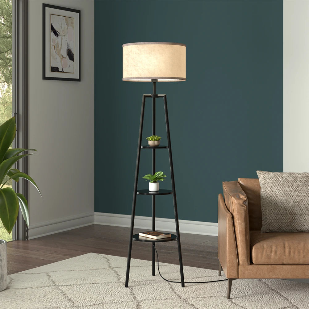 Floor Lamp with Shelves