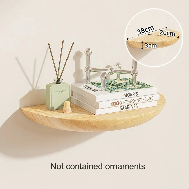 Wooden Semicircle Wall Shelves