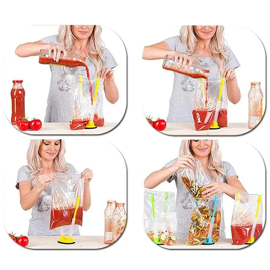 Adjustable Holder For Food Prep Bags