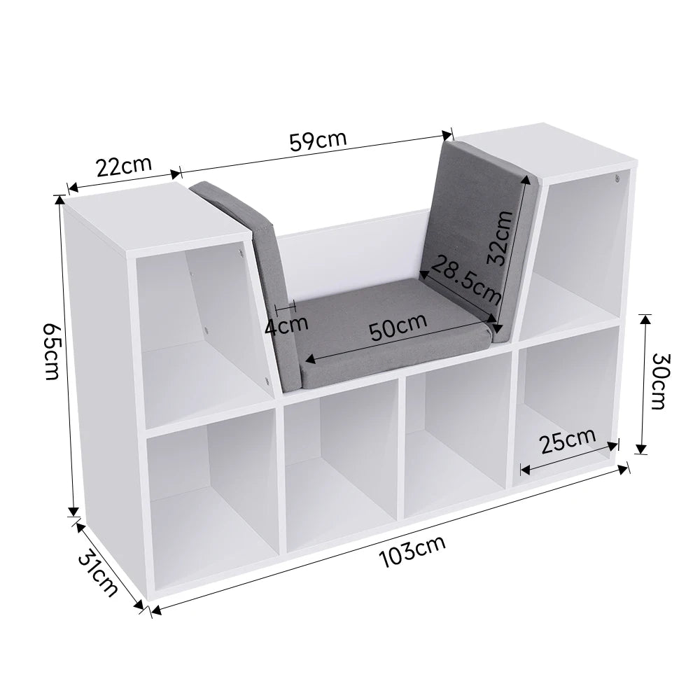 Kids Bookcase with Reading Seat