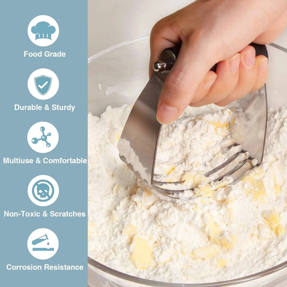 Stainless Steel Pastry Cutter and Bench Scraper Set