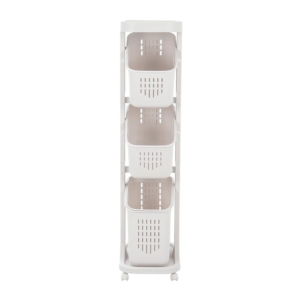 4-Tier Laundry Basket with Wheels