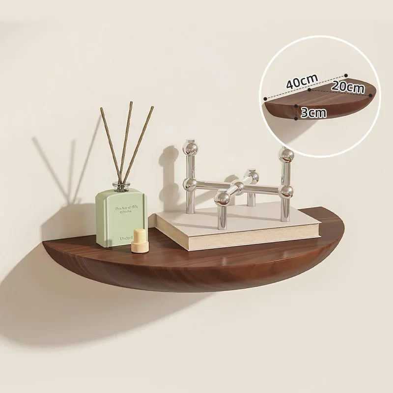 Wooden Semicircle Wall Shelves