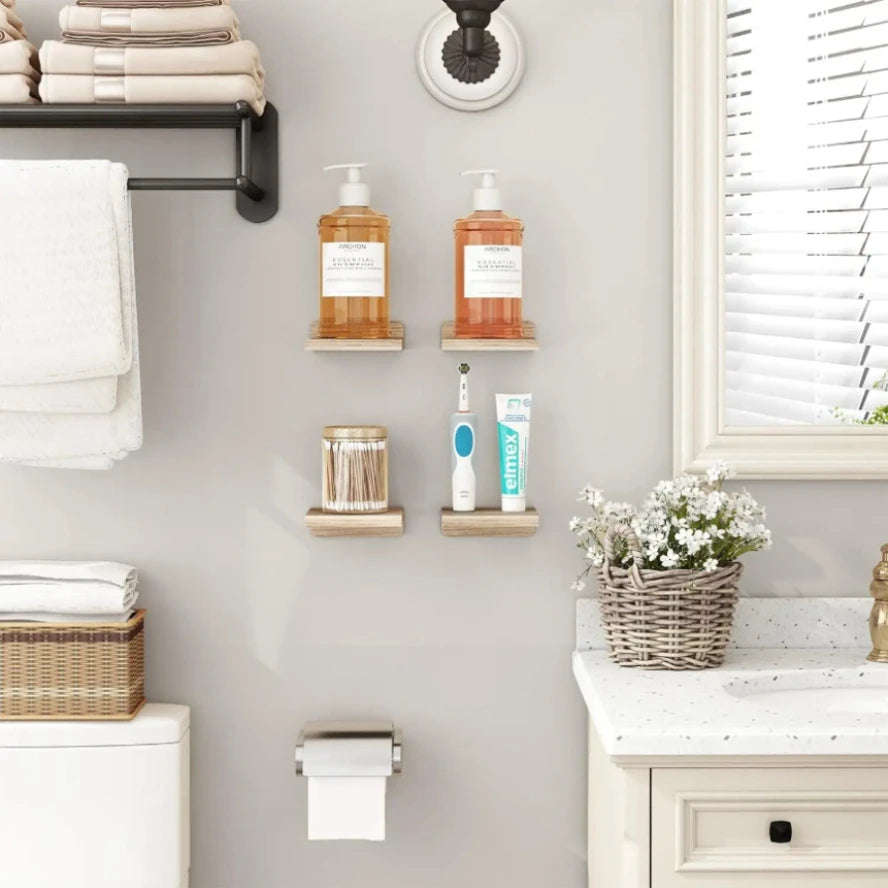 4Pack Wood Floating Shelves