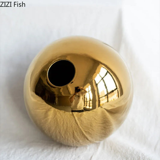 Golden Ball Ceramic Vase