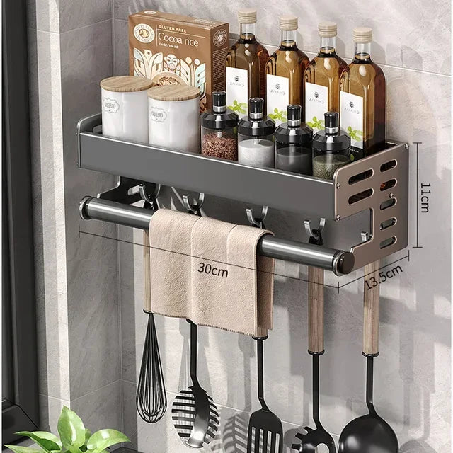 Wall-Mounted Kitchen Spice Storage Rack