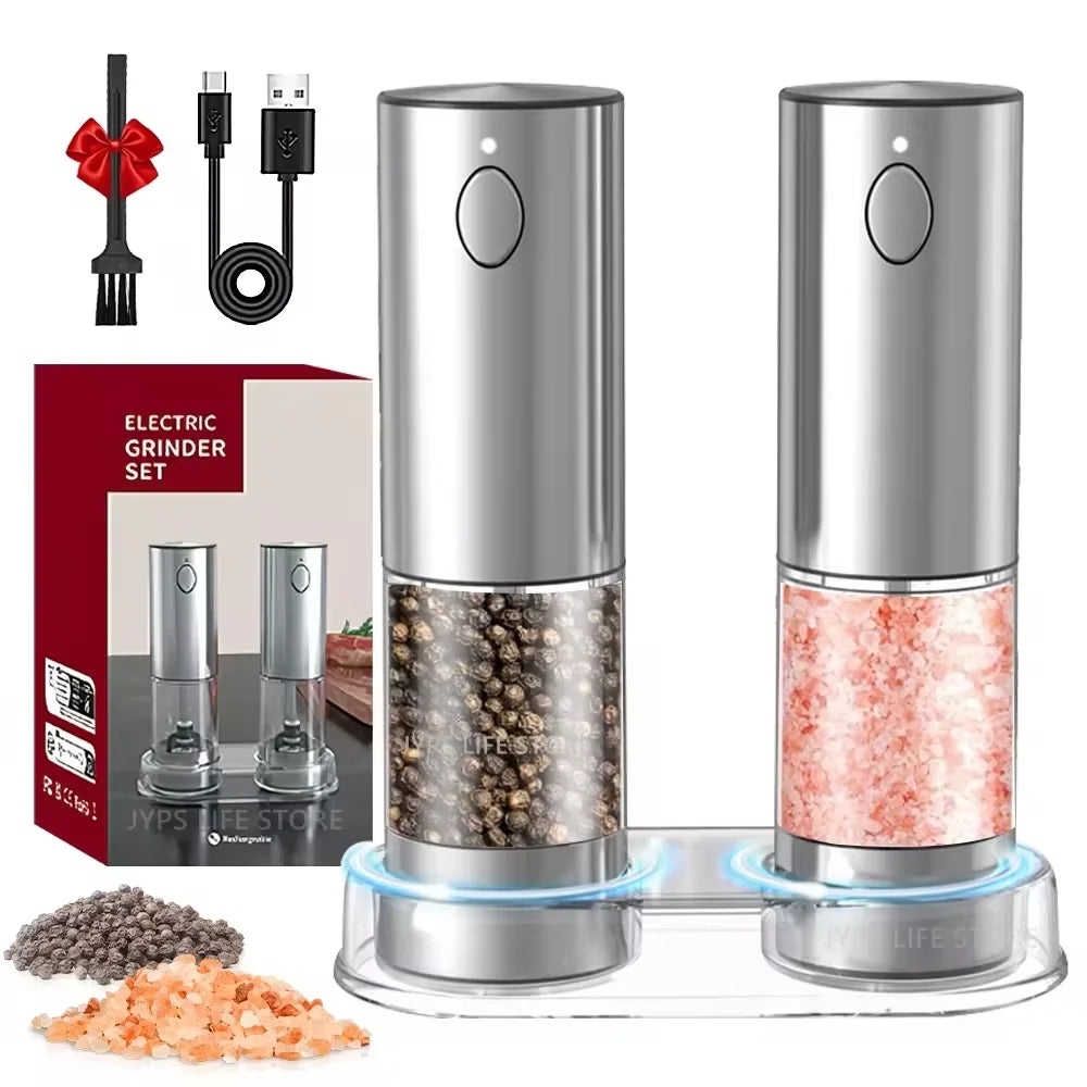 Rechargeable Stainless Steel Salt And Pepper Grinder