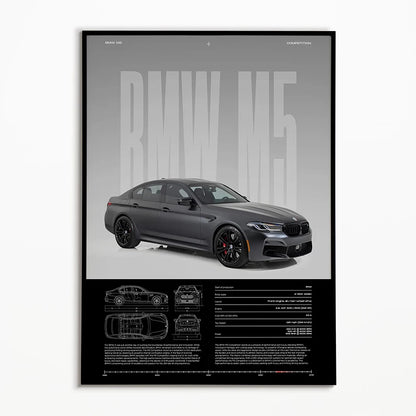 Black & White Famous Cars Posters