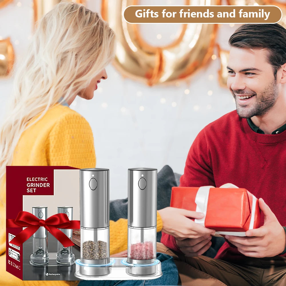 Rechargeable Stainless Steel Salt And Pepper Grinder