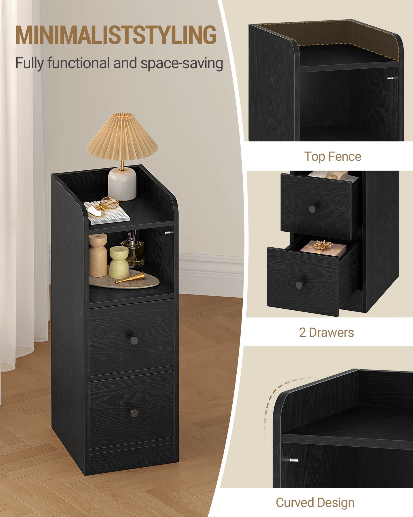 Slim Bedside Table