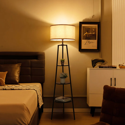 Floor Lamp with Shelves