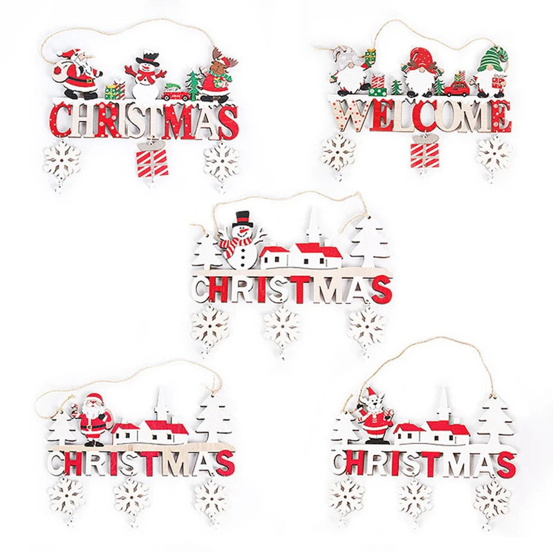 Wooden Hanging Christmas Ornaments