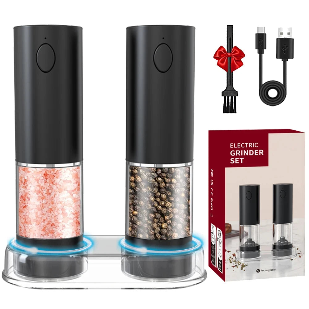 Rechargeable Stainless Steel Salt And Pepper Grinder