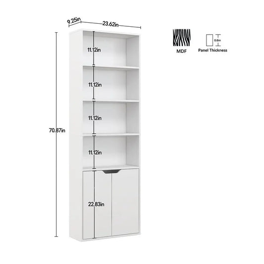6 Tier Bookcase with 2 Doors.