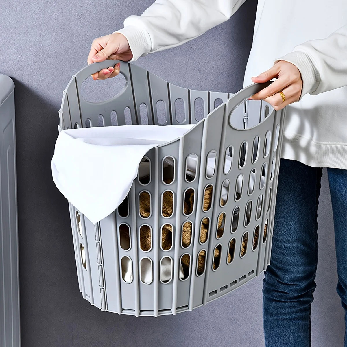 Bohemian style foldable laundry basket
