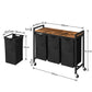 Wheeled Three Compartment Laundry Sorter