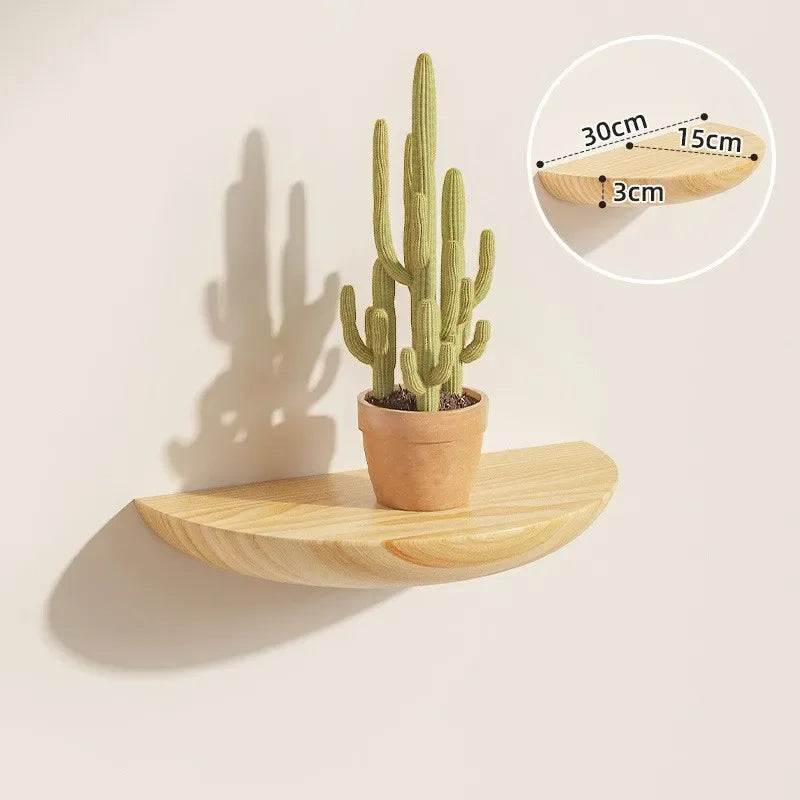 Wooden Semicircle Wall Shelves