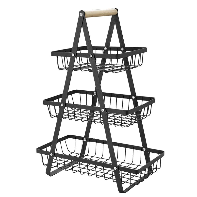 Three-tier shelves kitchen