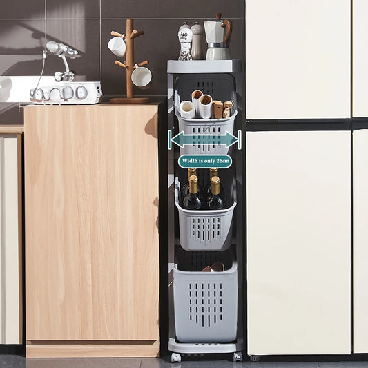 4-Tier Laundry Basket with Wheels