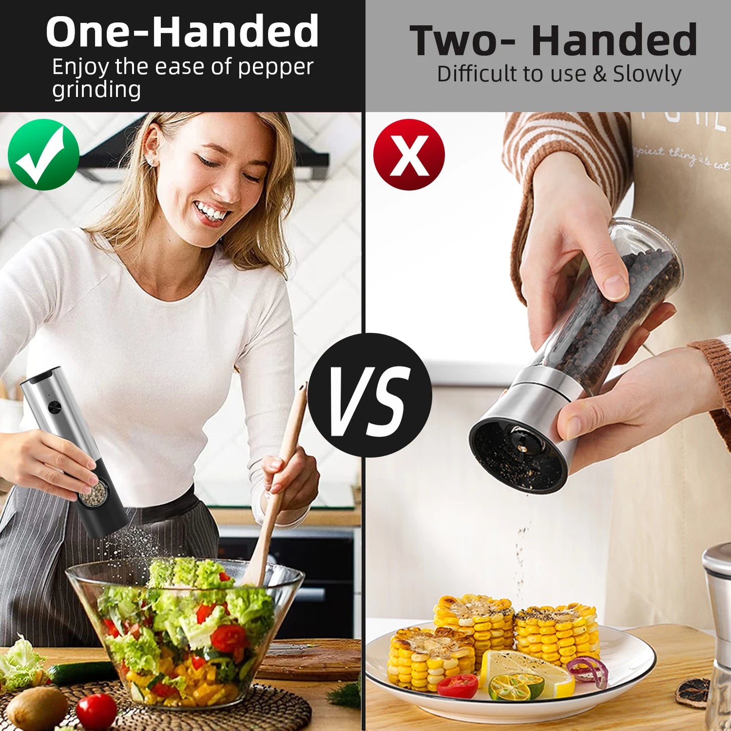 Rechargeable Salt And Pepper Set