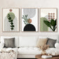 3pcs Modern Abstract Green Plants Wall Art