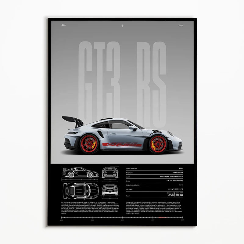 Black & White Famous Cars Posters