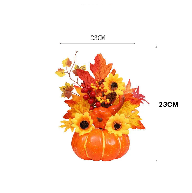 Autumn Pumpkin Sunflower Ornament